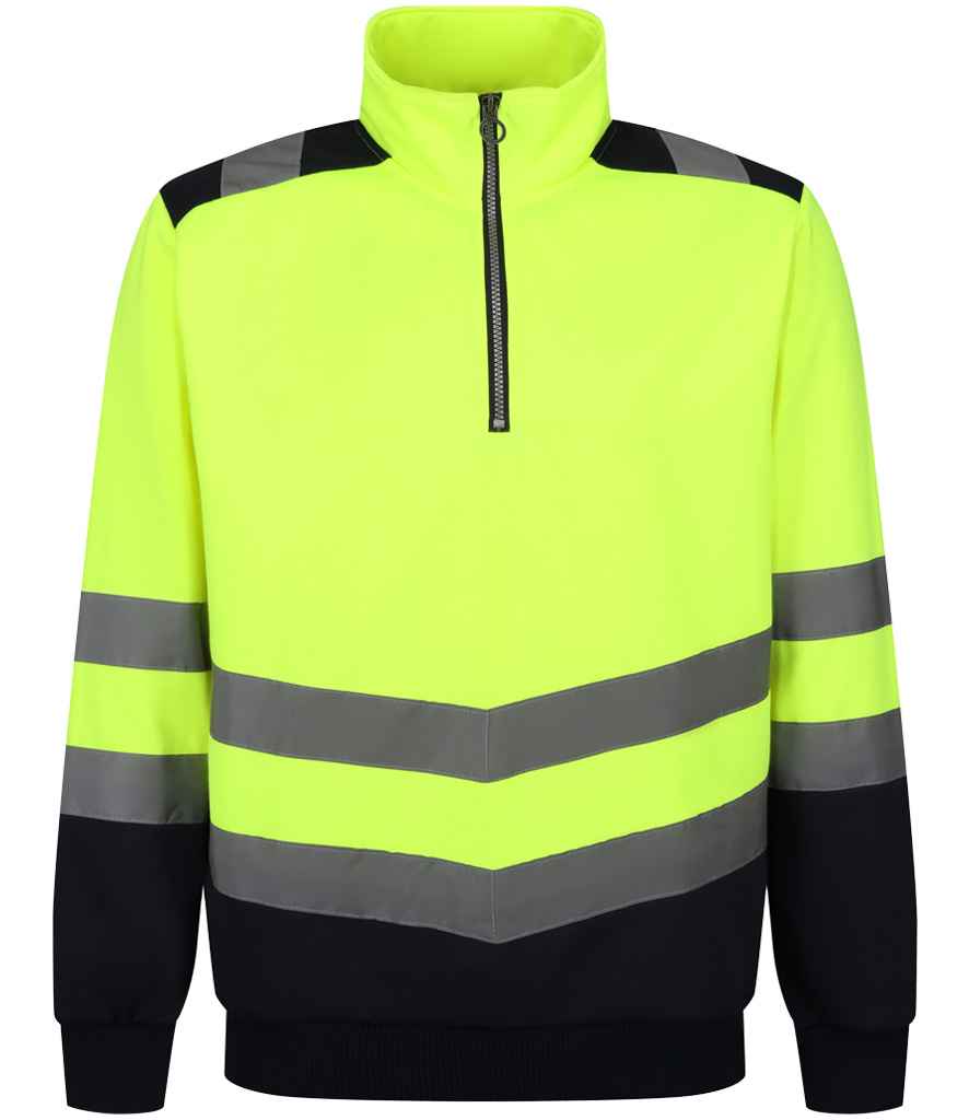 Regatta High Visibility Pro 1/4 Zip Sweatshirt Yellow/Navy