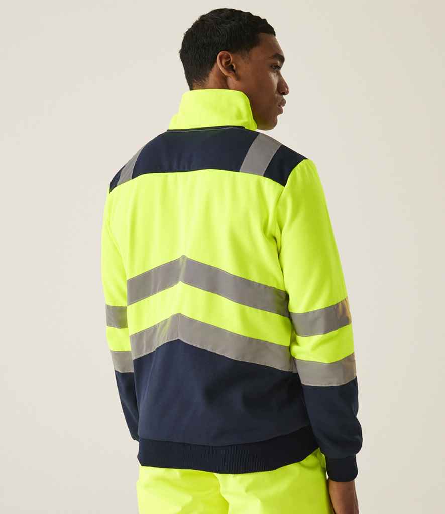 Regatta High Visibility Pro 1/4 Zip Sweatshirt | Yellow/Navy - Lancashire Teamwear