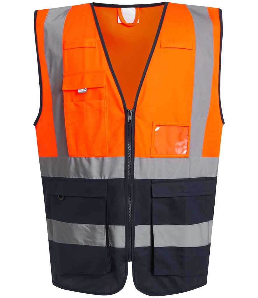 Regatta High Visibility Pro Executive Vest | Orange/Navy Waistcoat - Lancashire Teamwear