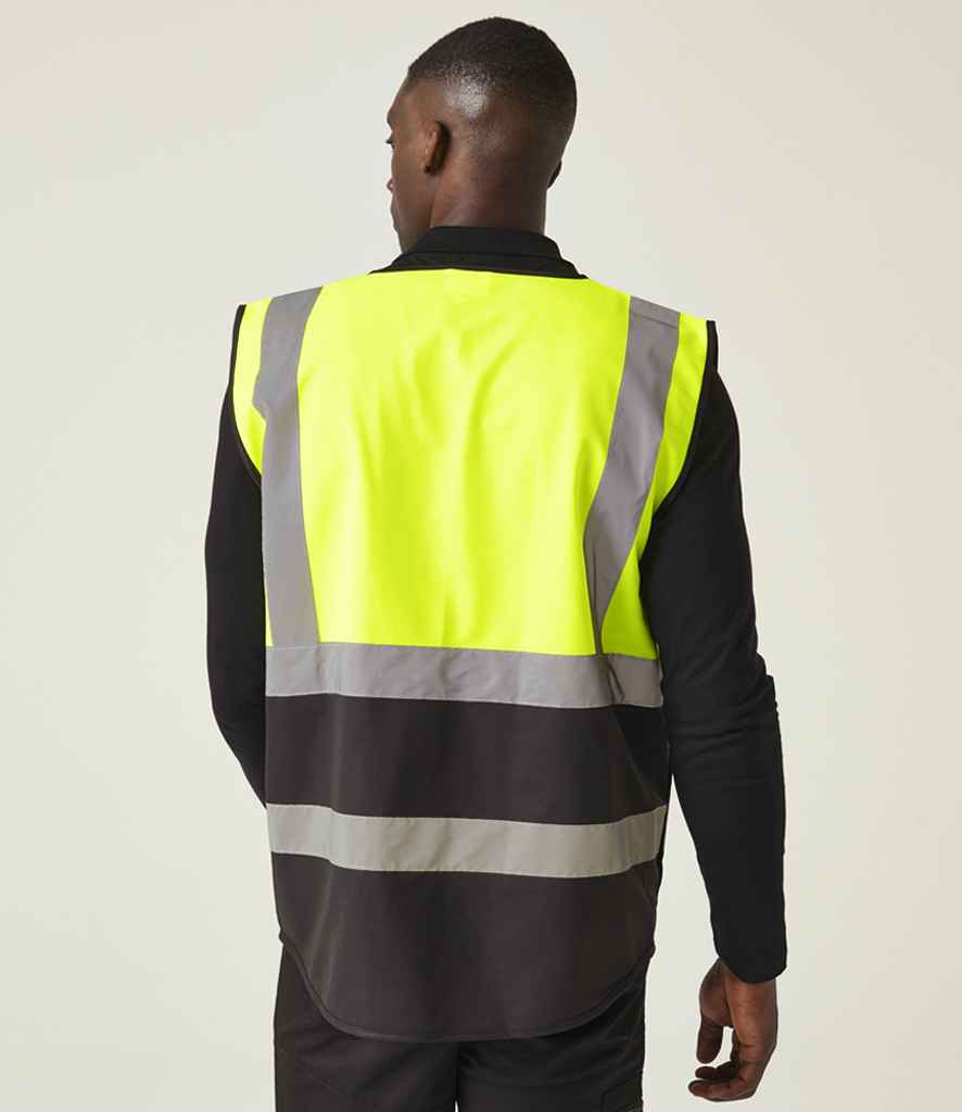 Regatta High Visibility Pro Executive Vest | Yellow/Black Waistcoat - Lancashire Teamwear