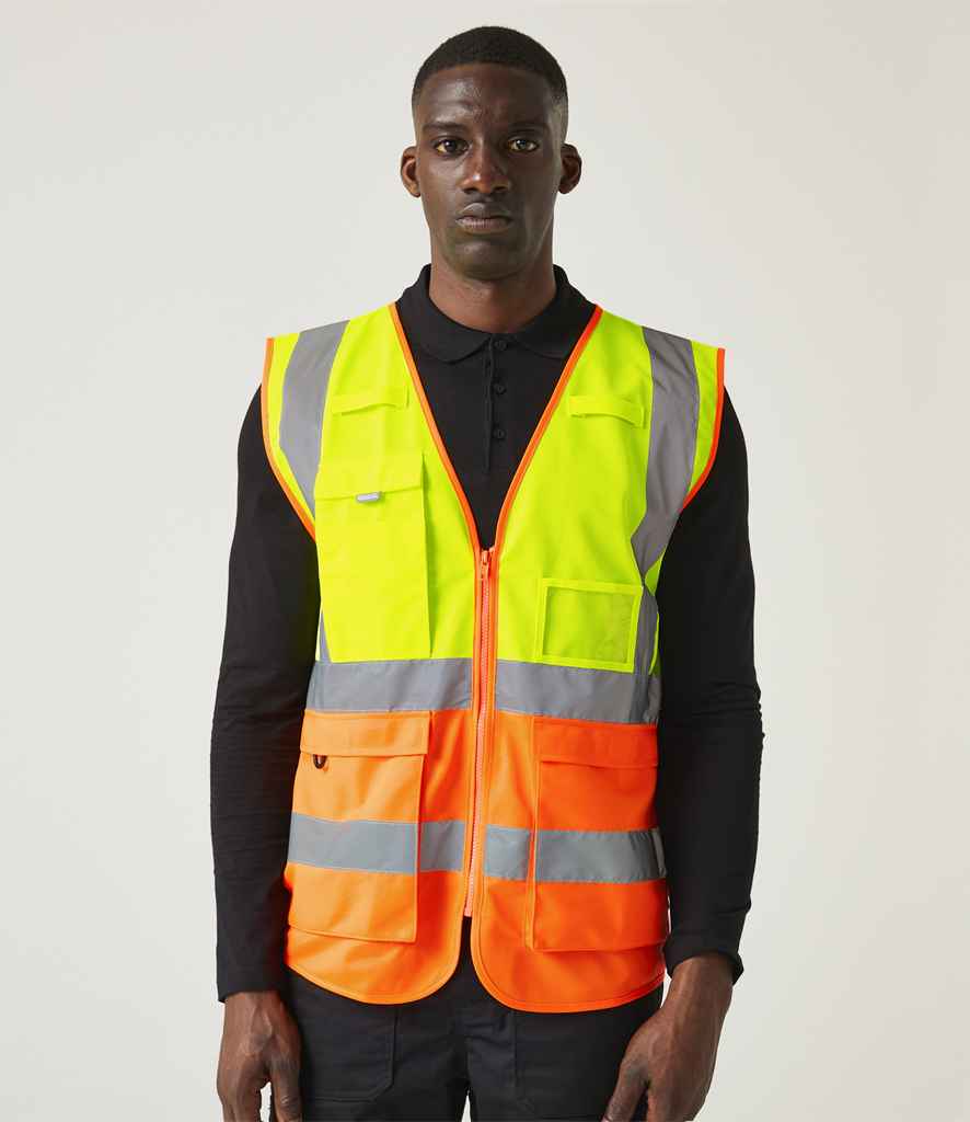 Regatta High Visibility Pro Executive Vest | Yellow/Orange Waistcoat - Lancashire Teamwear