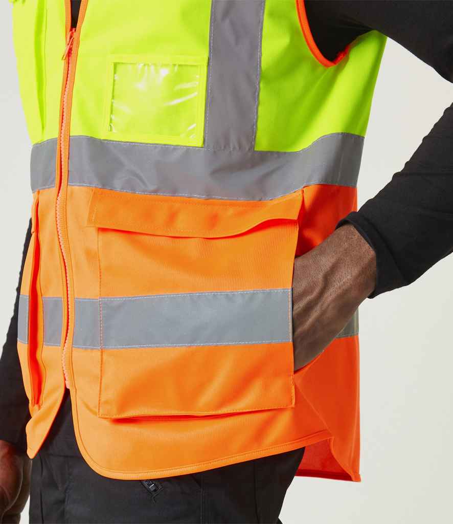 Regatta High Visibility Pro Executive Vest | Yellow/Orange Waistcoat - Lancashire Teamwear