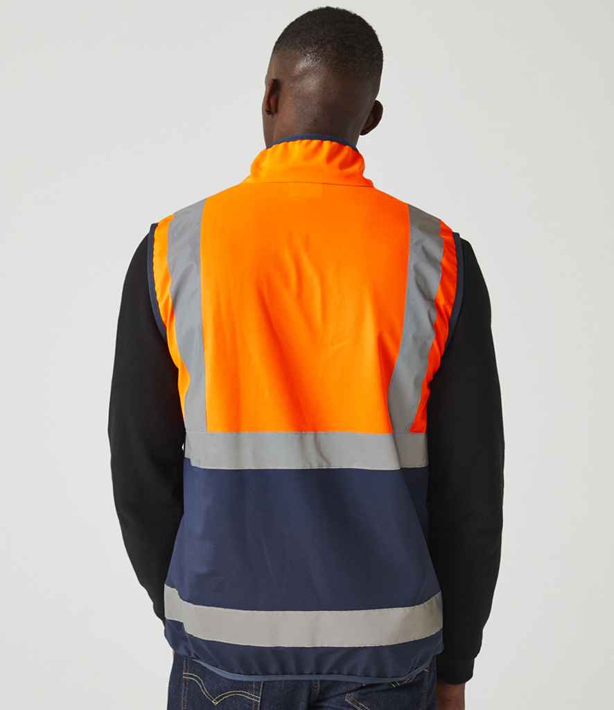 Regatta High Visibility Pro Full Zip Gilet | Orange/Navy - Lancashire Teamwear