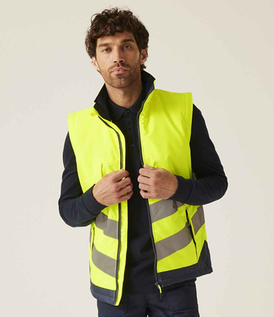 Regatta High Visibility Pro Bodywarmer | Yellow/Navy Gilet - Lancashire Teamwear