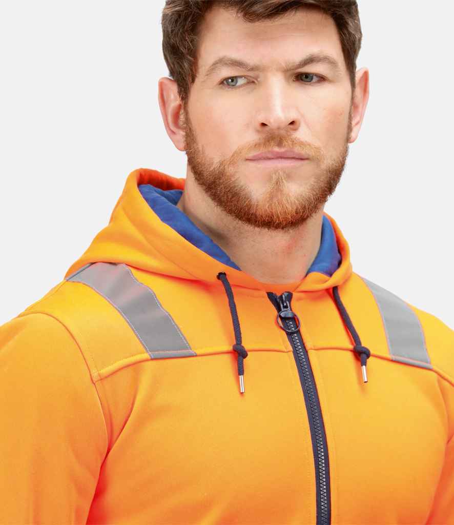 Regatta High Visibility Pro Full Zip Hoodie | Orange/Navy - Lancashire Teamwear
