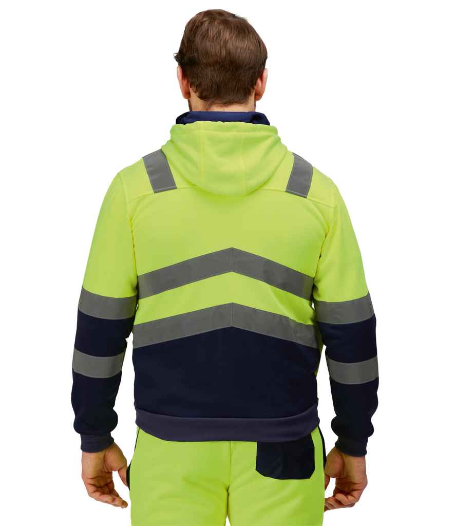 Regatta High Visibility Pro Full Zip Hoodie | Yellow/Navy - Lancashire Teamwear