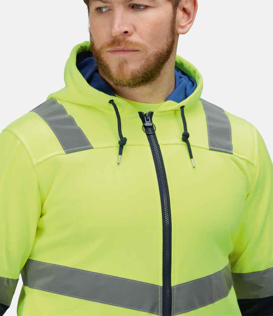 Regatta High Visibility Pro Full Zip Hoodie | Yellow/Navy - Lancashire Teamwear