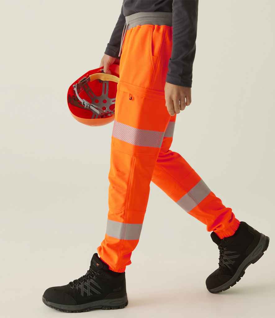 Regatta High Visibility Prolite Stretch Jog Pants | Orange Trousers - Lancashire Teamwear
