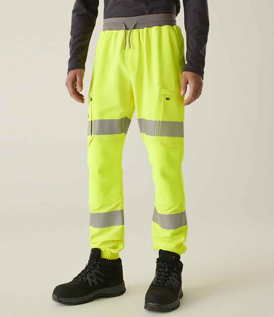 Regatta High Visibility Prolite Stretch Jog Pants | Yellow Trousers - Lancashire Teamwear