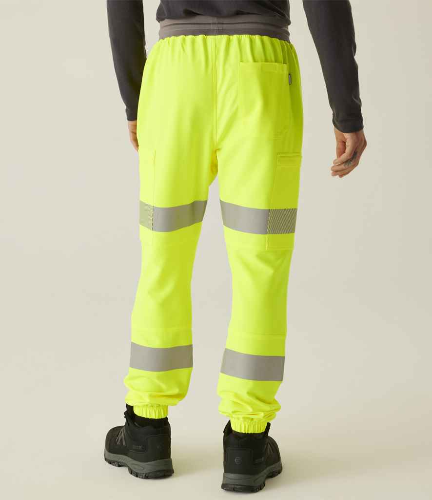 Regatta High Visibility Prolite Stretch Jog Pants | Yellow Trousers - Lancashire Teamwear