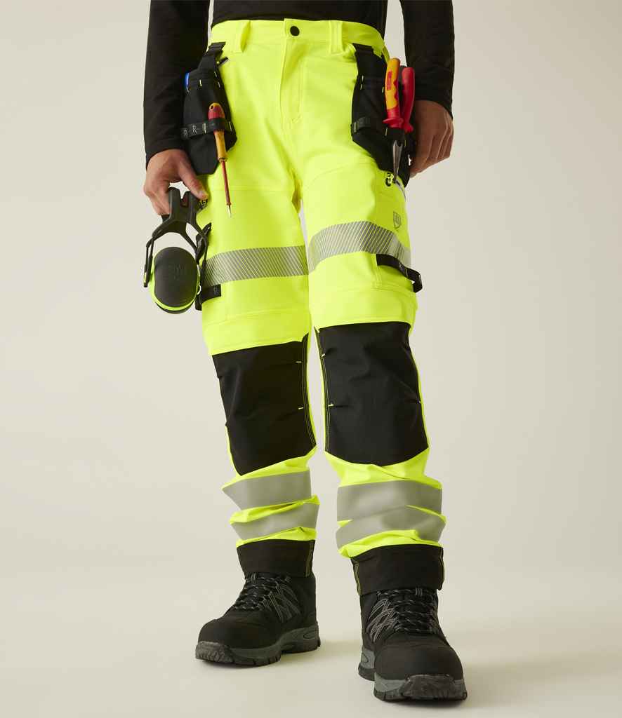 Regatta High Visibility Infiltrate Stretch Holster Trousers | Yellow/Black - Lancashire Teamwear