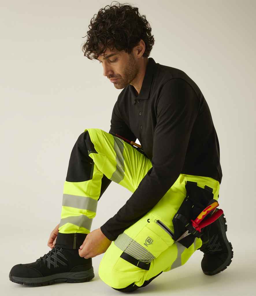 Regatta High Visibility Infiltrate Stretch Holster Trousers | Yellow/Black - Lancashire Teamwear