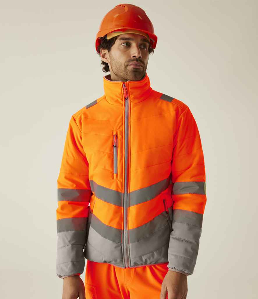 Regatta High Visibility Two Tone Thermal Baffle Jacket | Orange/Grey - Lancashire Teamwear