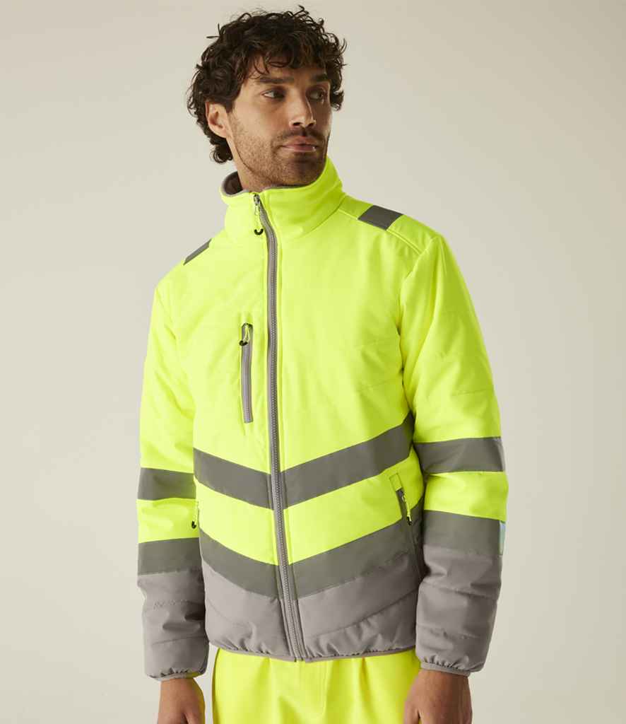 Regatta High Visibility Two Tone Thermal Baffle Jacket | Yellow/Grey - Lancashire Teamwear