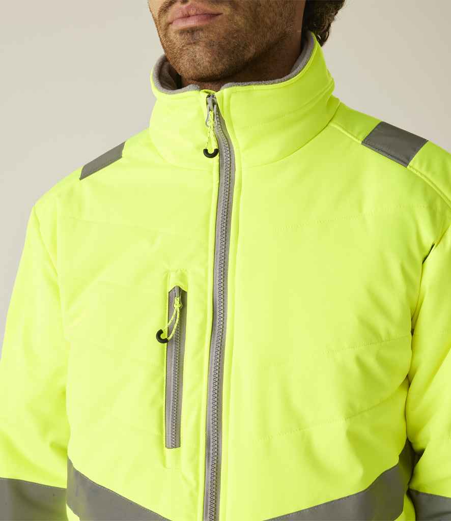 Regatta High Visibility Two Tone Thermal Baffle Jacket | Yellow/Grey - Lancashire Teamwear