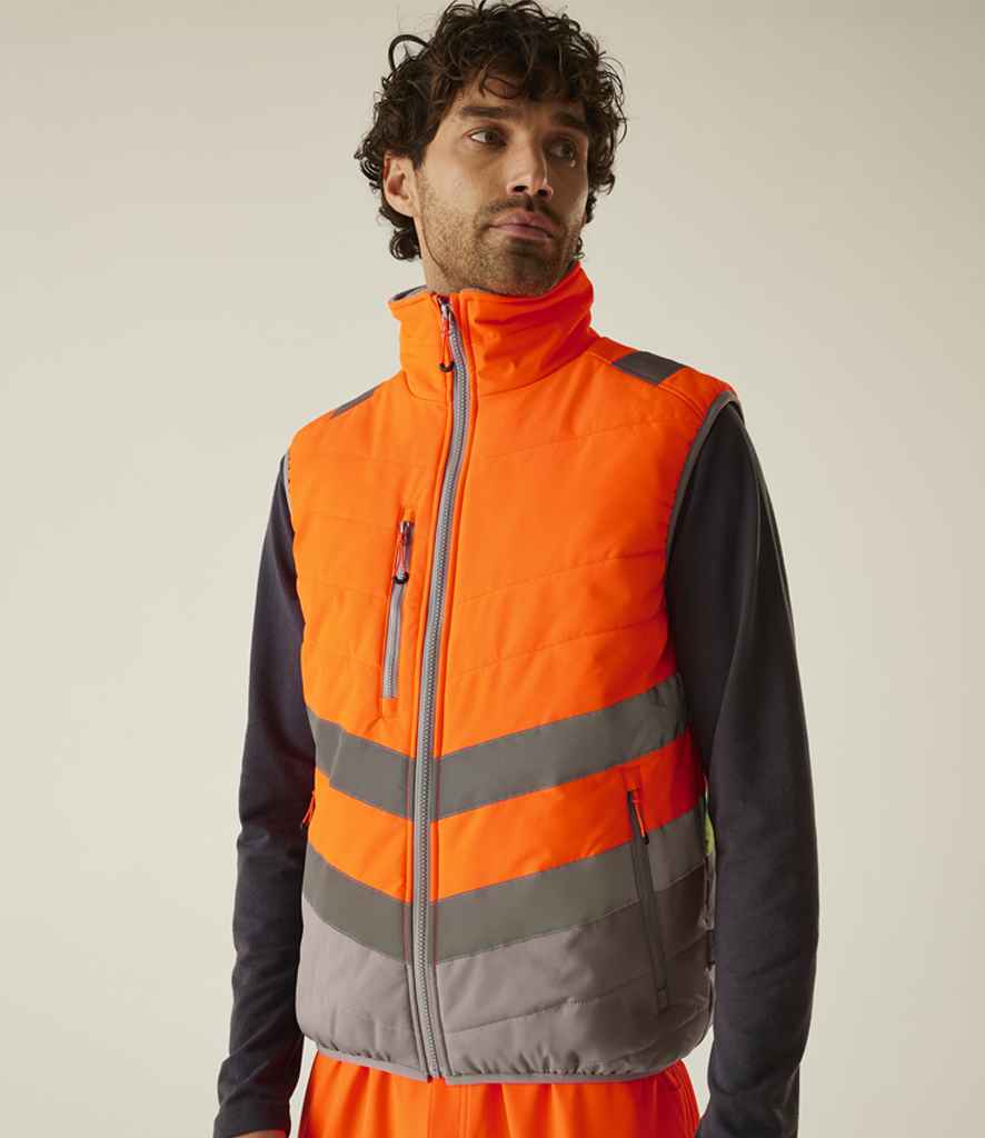 Regatta High Visibility Two Tone Thermal Baffle Bodywarmer | Orange/Grey Gilet - Lancashire Teamwear