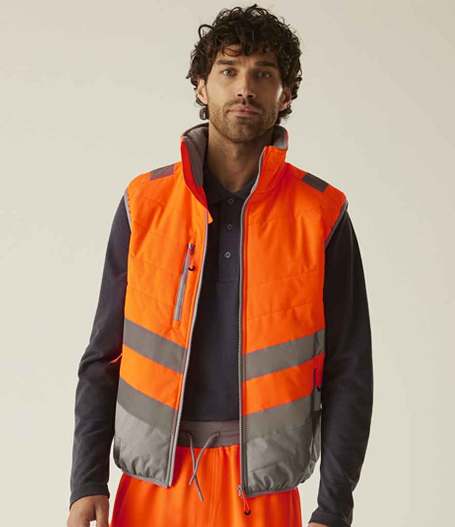 Regatta High Visibility Two Tone Thermal Baffle Bodywarmer | Orange/Grey Gilet - Lancashire Teamwear