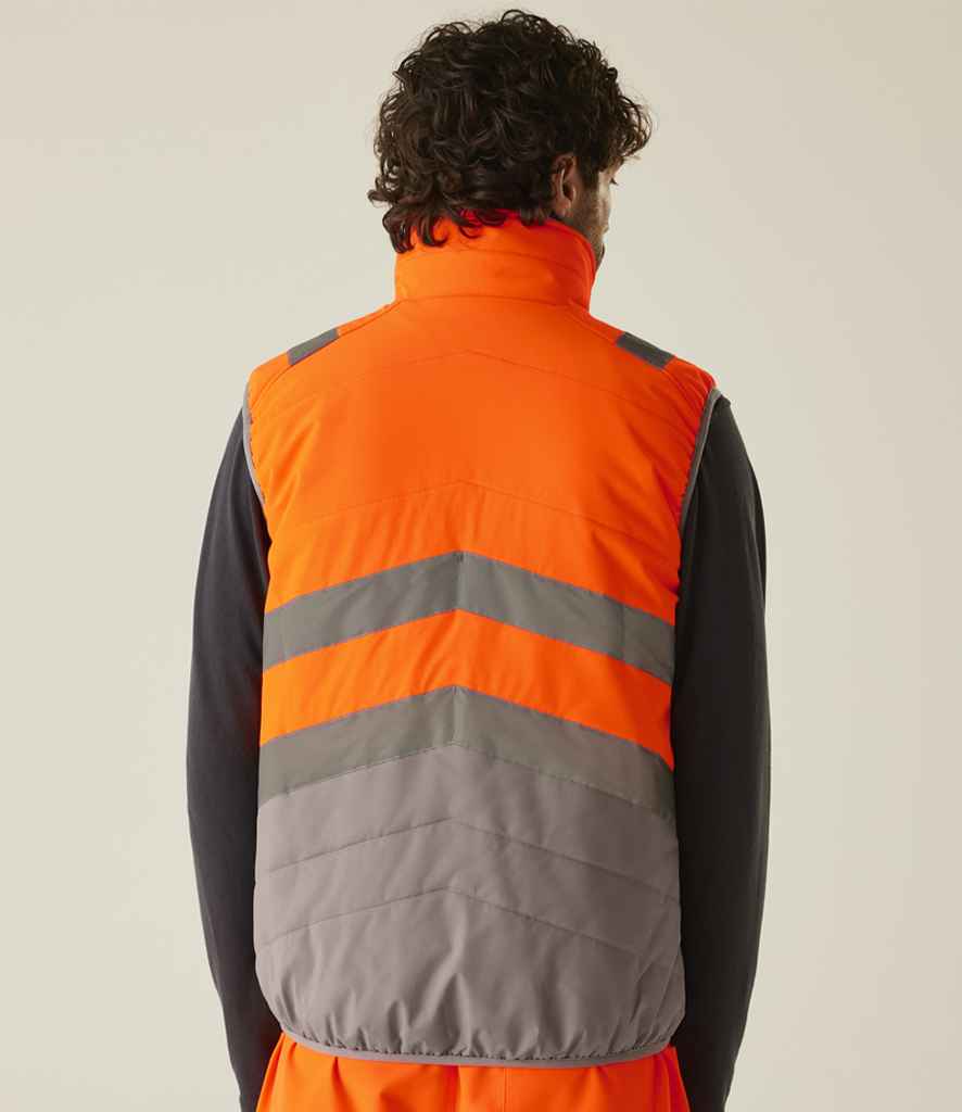 Regatta High Visibility Two Tone Thermal Baffle Bodywarmer | Orange/Grey Gilet - Lancashire Teamwear