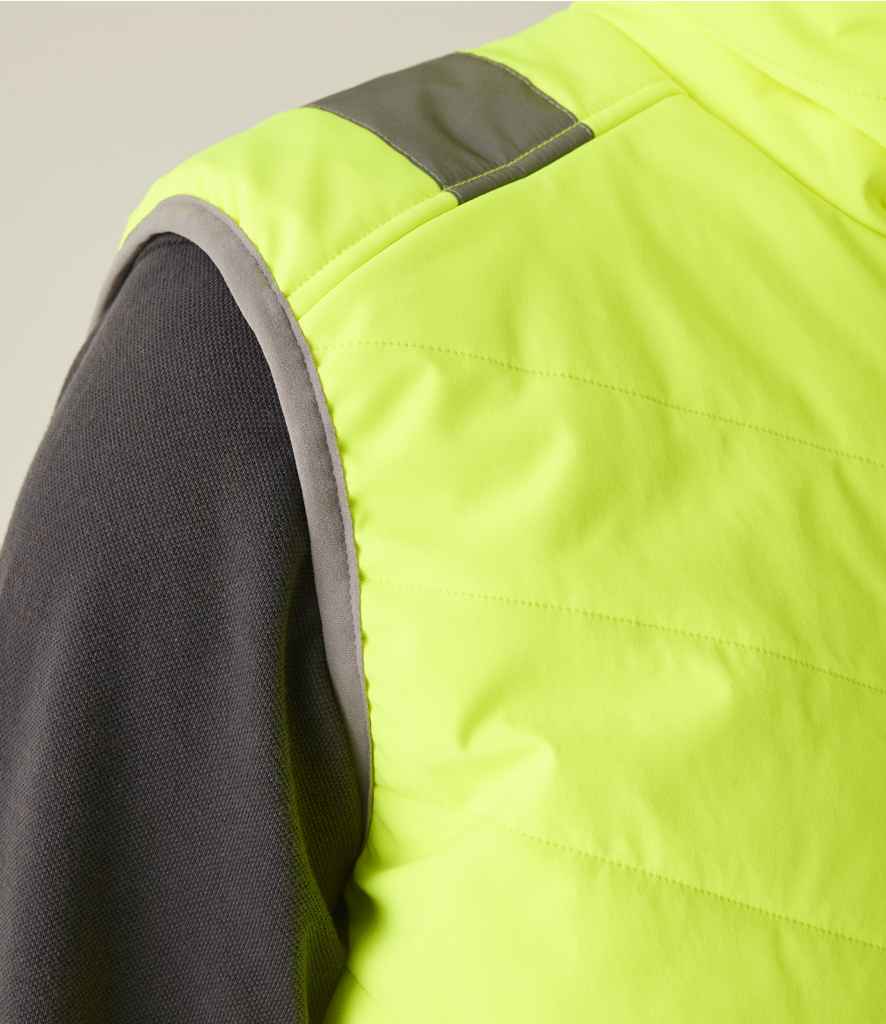 Regatta High Visibility Two Tone Thermal Baffle Bodywarmer | Yellow/Grey Gilet - Lancashire Teamwear