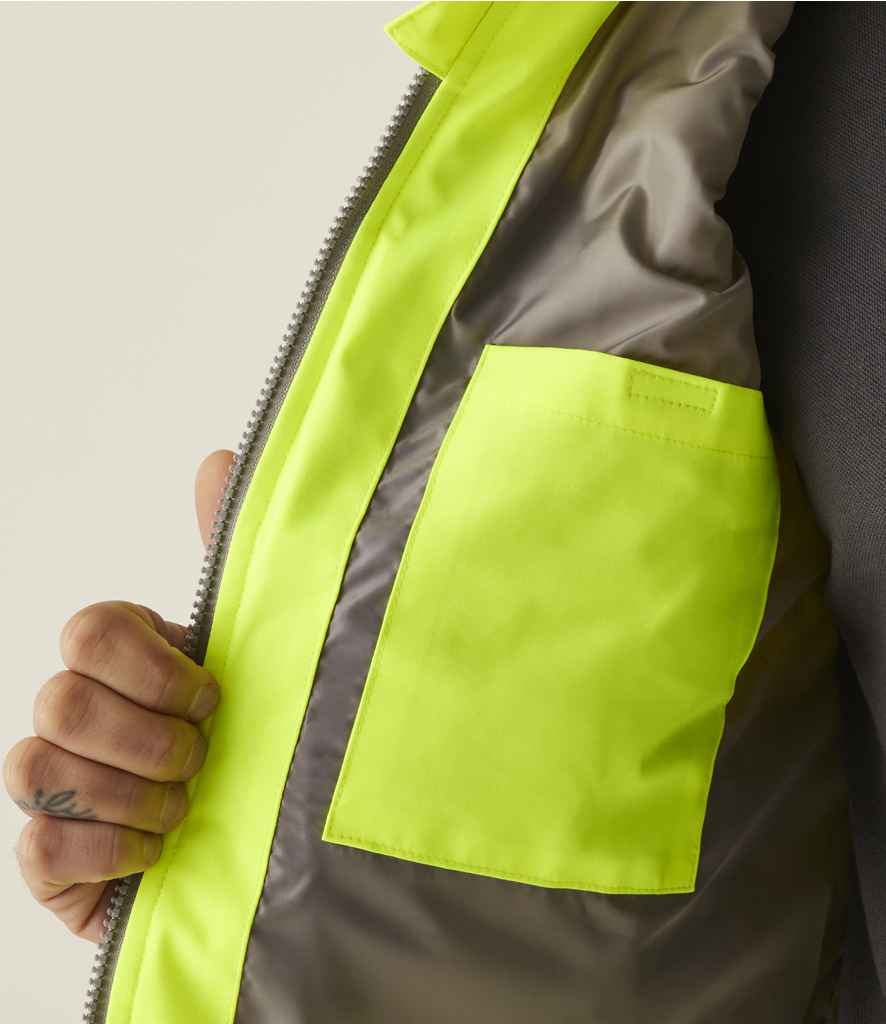 Regatta High Visibility Two Tone Thermal Baffle Bodywarmer | Yellow/Grey Gilet - Lancashire Teamwear