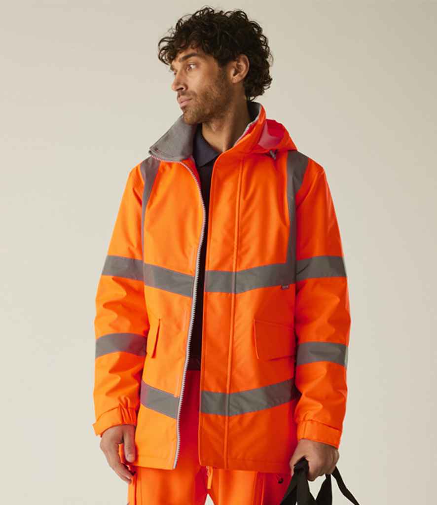 Regatta High Visibility Pro Contract Dover Parka | Orange Jacket - Lancashire Teamwear