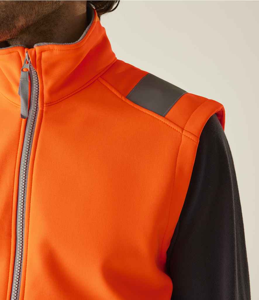 Regatta High Visibility Pro Contract Ablaze Soft Shell Bodywarmer | Orange Gilet - Lancashire Teamwear