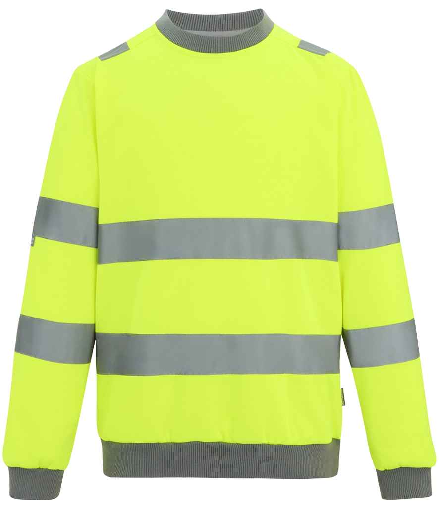 Regatta High Visibility Pro Contract Crew Neck Sweatshirt | Yellow - Lancashire Teamwear