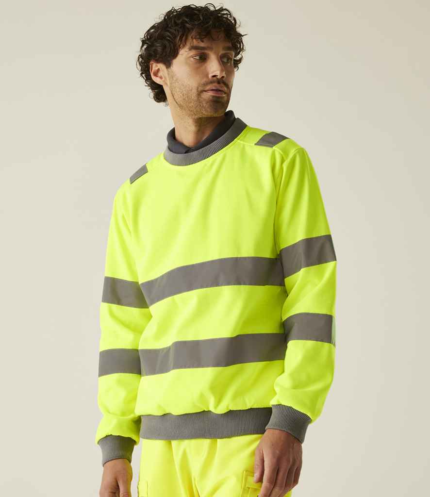 Regatta High Visibility Pro Contract Crew Neck Sweatshirt | Yellow - Lancashire Teamwear