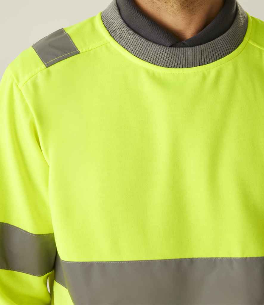 Regatta High Visibility Pro Contract Crew Neck Sweatshirt | Yellow - Lancashire Teamwear