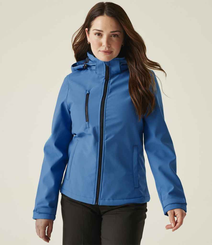 Regatta Ladies Venturer Three Layer Hooded Soft Shell Jacket | French Blue/Navy - Regatta Professional - Lancashire Teamwear