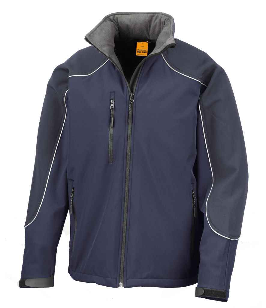 Result Work-Guard Hooded Soft Shell Jacket Navy/Navy