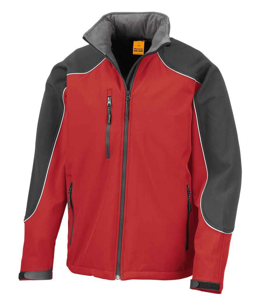 Result Work-Guard Hooded Soft Shell Jacket Red/Black