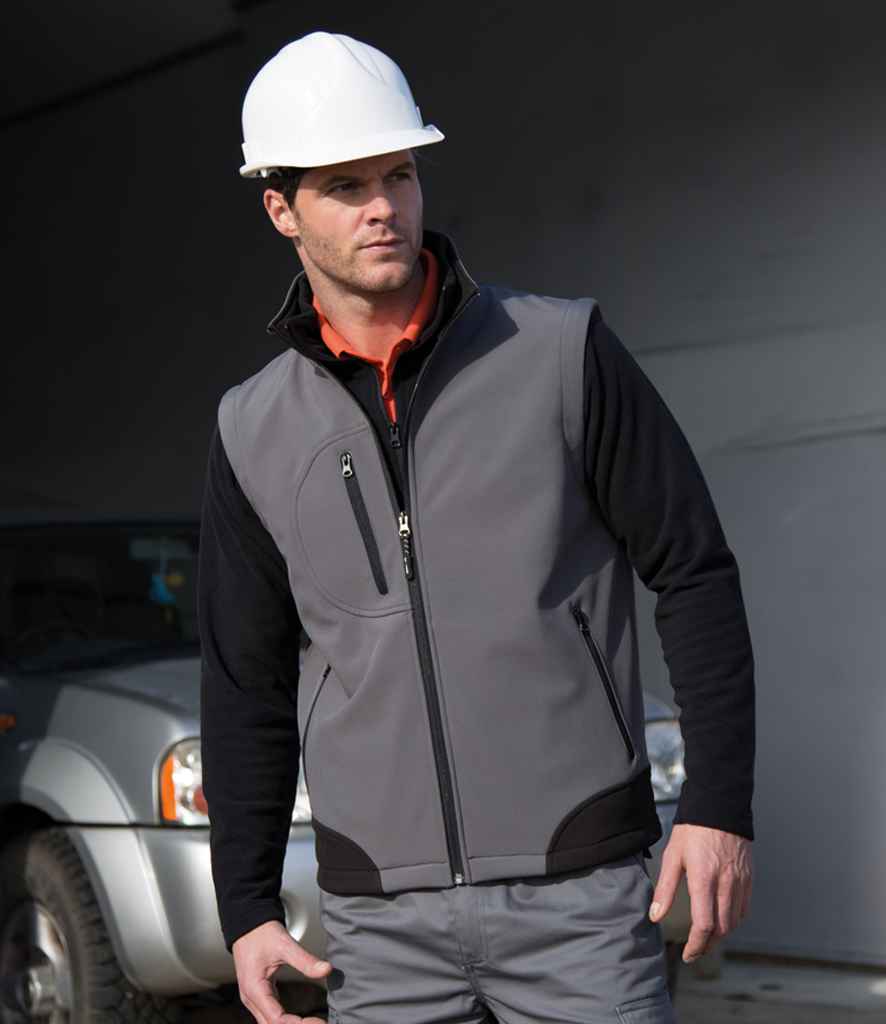 Result Soft Shell Bodywarmer | Workguard Grey/Black Gilet - Lancashire Teamwear