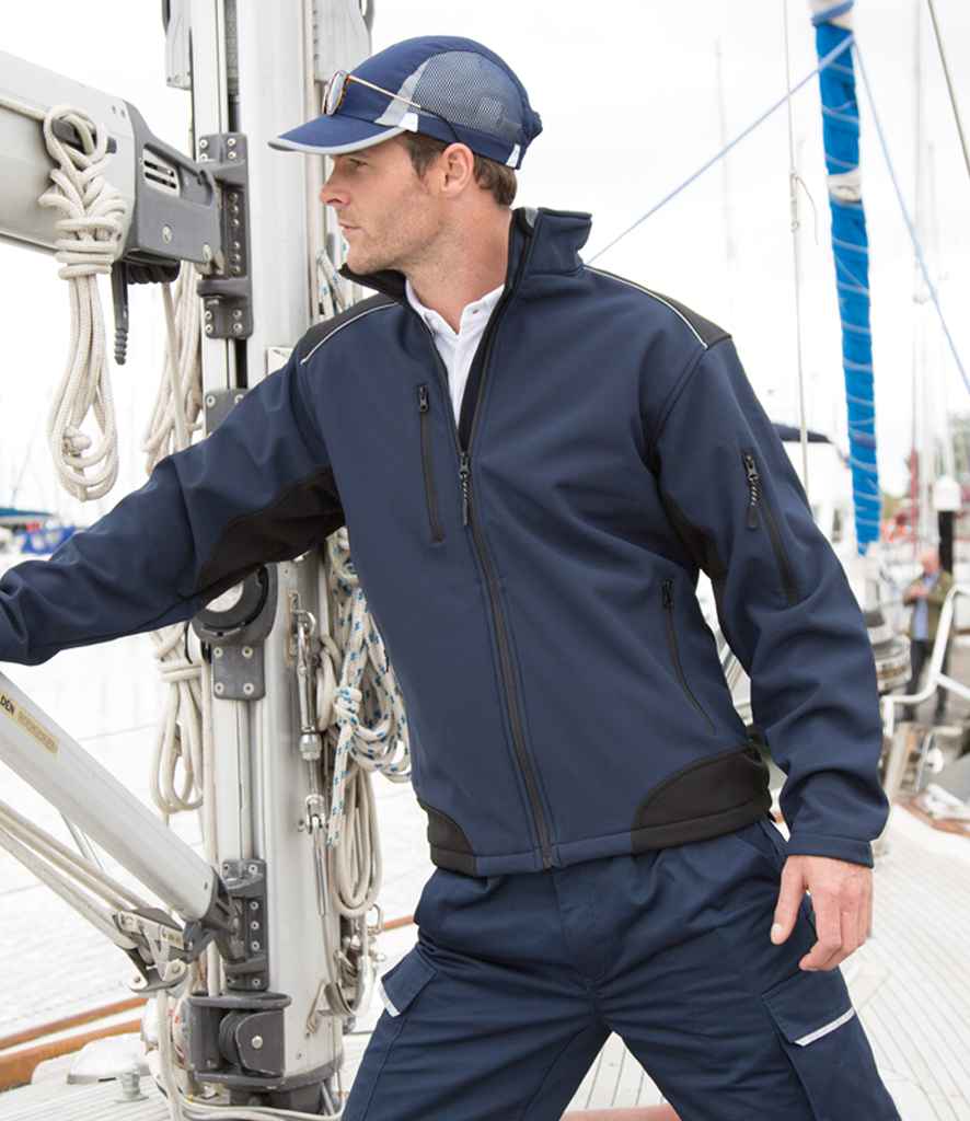 Result Work-Guard Ripstop Soft Shell Jacket | Navy/Black - Lancashire Teamwear