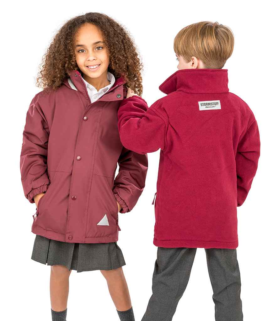 Result Kids/Youths Fleece Lined StormDri 4000 Jacket | Burgundy/Burgundy - Lancashire Teamwear