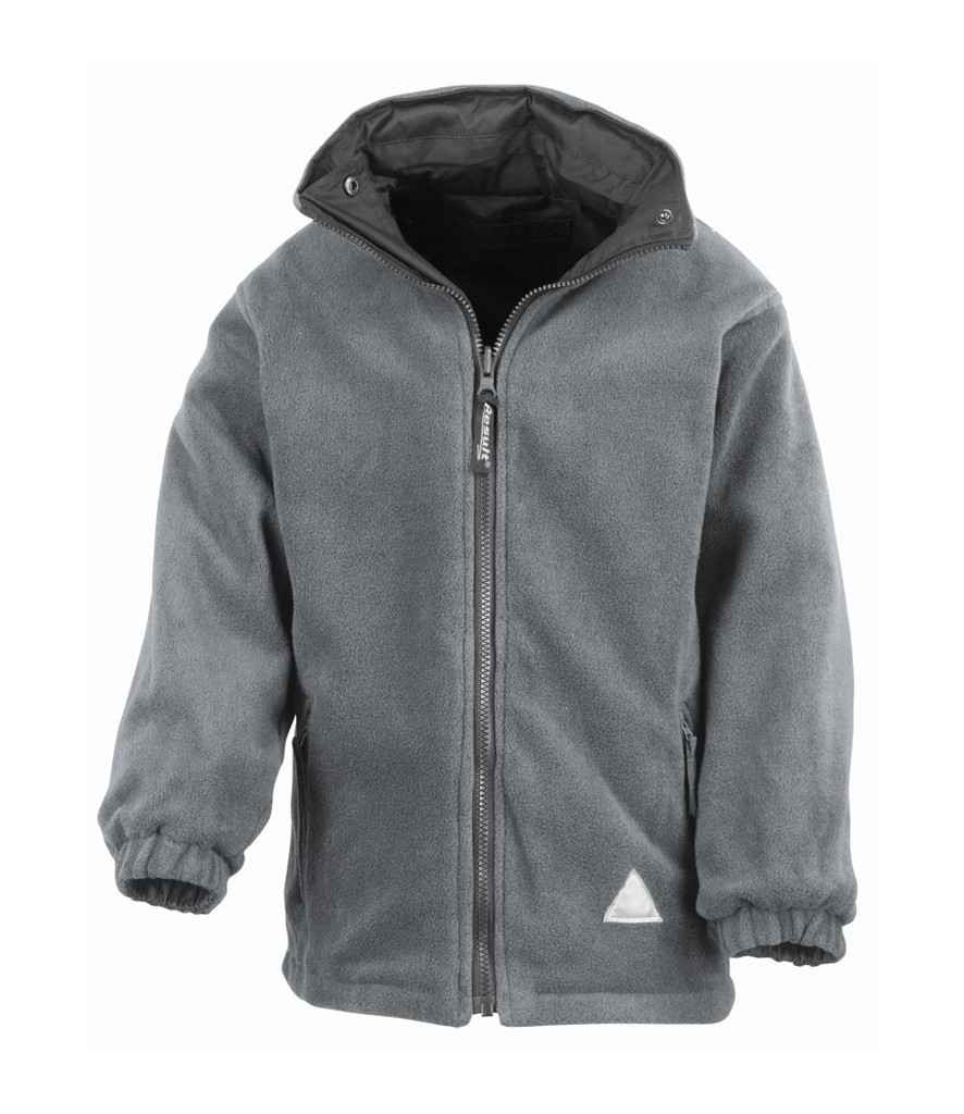 Result Kids/Youths Fleece Lined StormDri 4000 Jacket | Black/Grey - Lancashire Teamwear