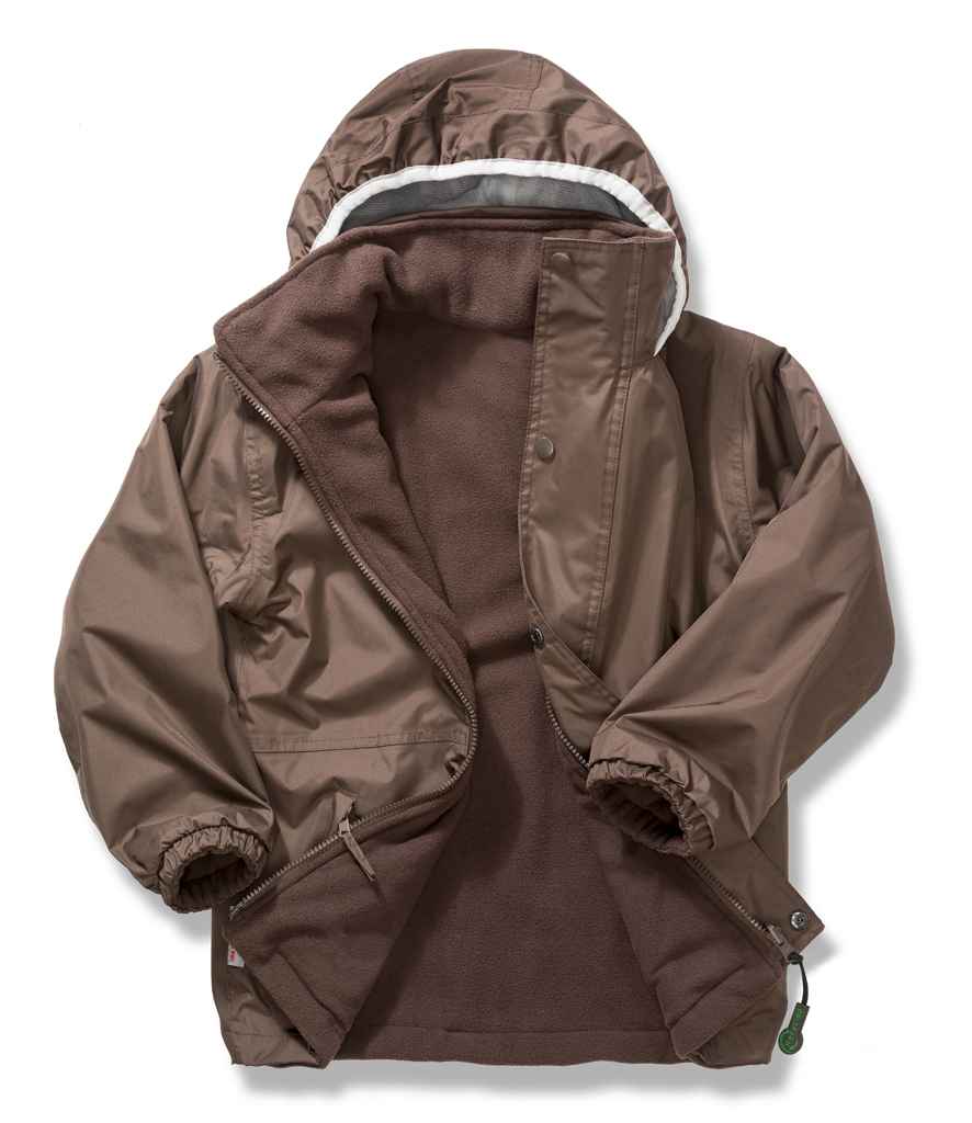 Result Kids/Youths Fleece Lined StormDri 4000 Jacket | Brown/Brown - Lancashire Teamwear