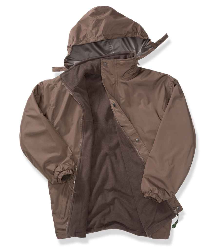 Result Fleece Lined StormDri 4000 Waterproof Jacket | Brown/Brown - Lancashire Teamwear