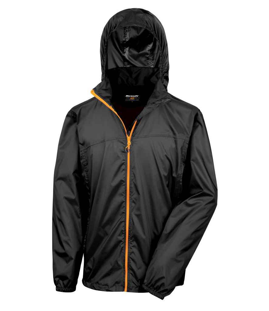 Result Urban HDi Quest Stowable Jacket | Black/Orange - Lancashire Teamwear