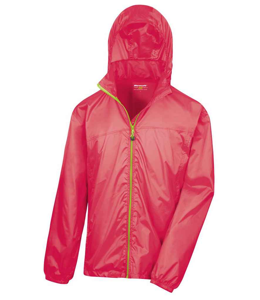 Result Urban HDi Quest Stowable Jacket | Raspberry/Lime Green - Lancashire Teamwear