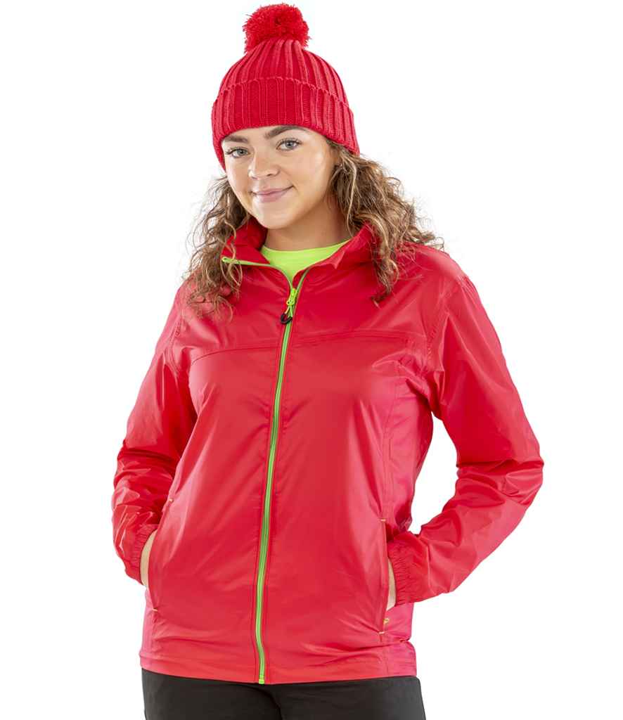 Result Urban HDi Quest Stowable Jacket | Raspberry/Lime Green - Lancashire Teamwear