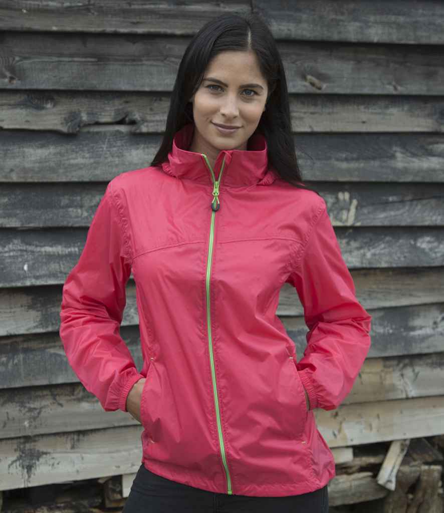 Result Urban HDi Quest Stowable Jacket | Raspberry/Lime Green - Lancashire Teamwear