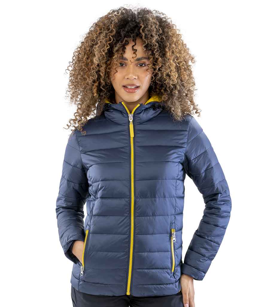 Result Urban Ladies Snow Bird Padded Jacket | Navy/Yellow - Lancashire Teamwear
