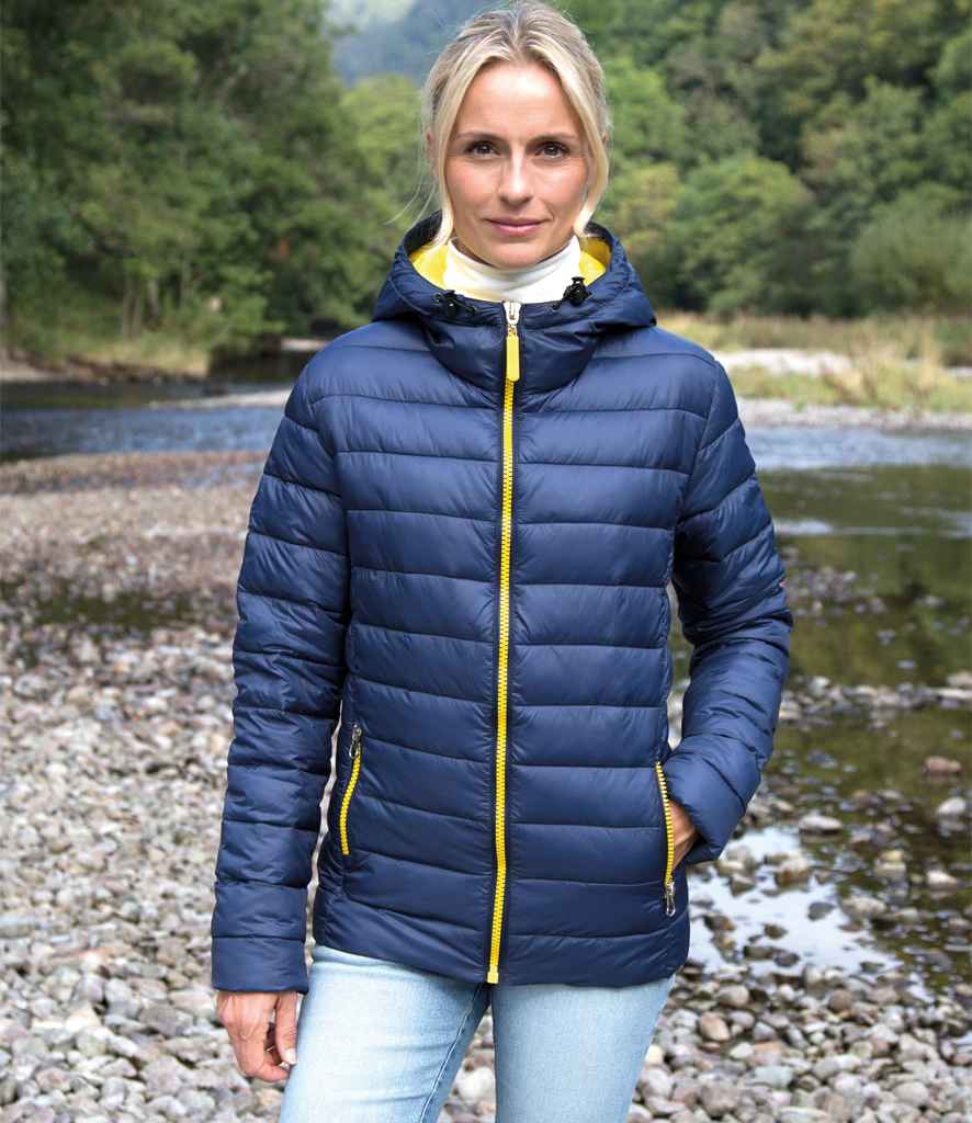 Result Urban Ladies Snow Bird Padded Jacket | Navy/Yellow - Lancashire Teamwear