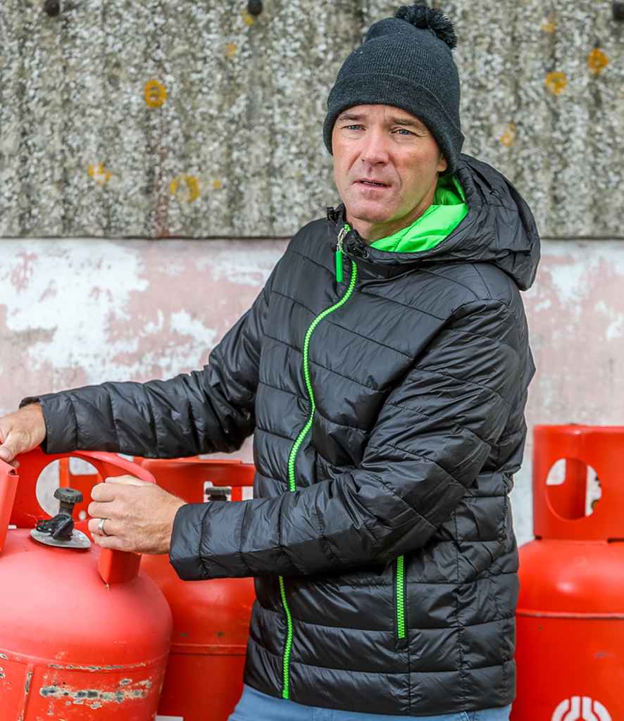 Result Urban Snow Bird Padded Jacket | Black/Lime Green - Lancashire Teamwear
