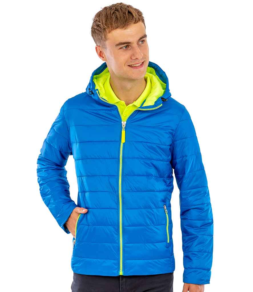 Result Urban Snow Bird Padded Jacket | Ocean Blue/Lime Green - Lancashire Teamwear