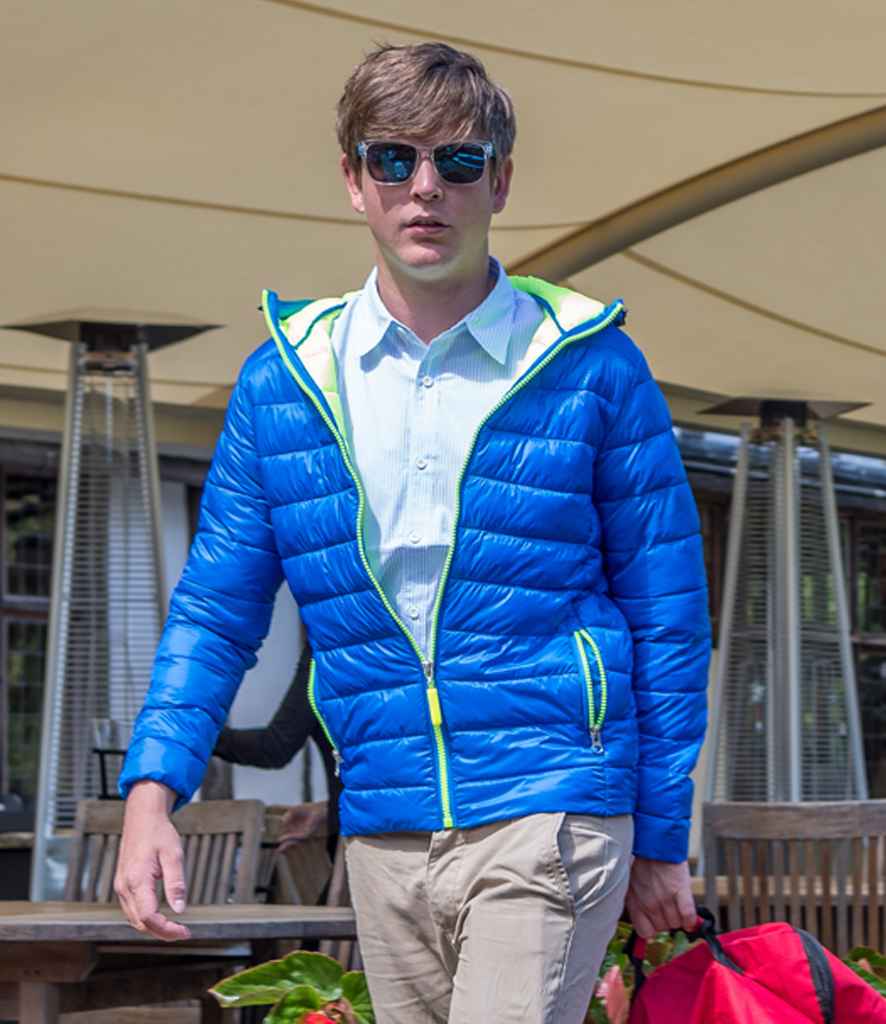 Result Urban Snow Bird Padded Jacket | Ocean Blue/Lime Green - Lancashire Teamwear