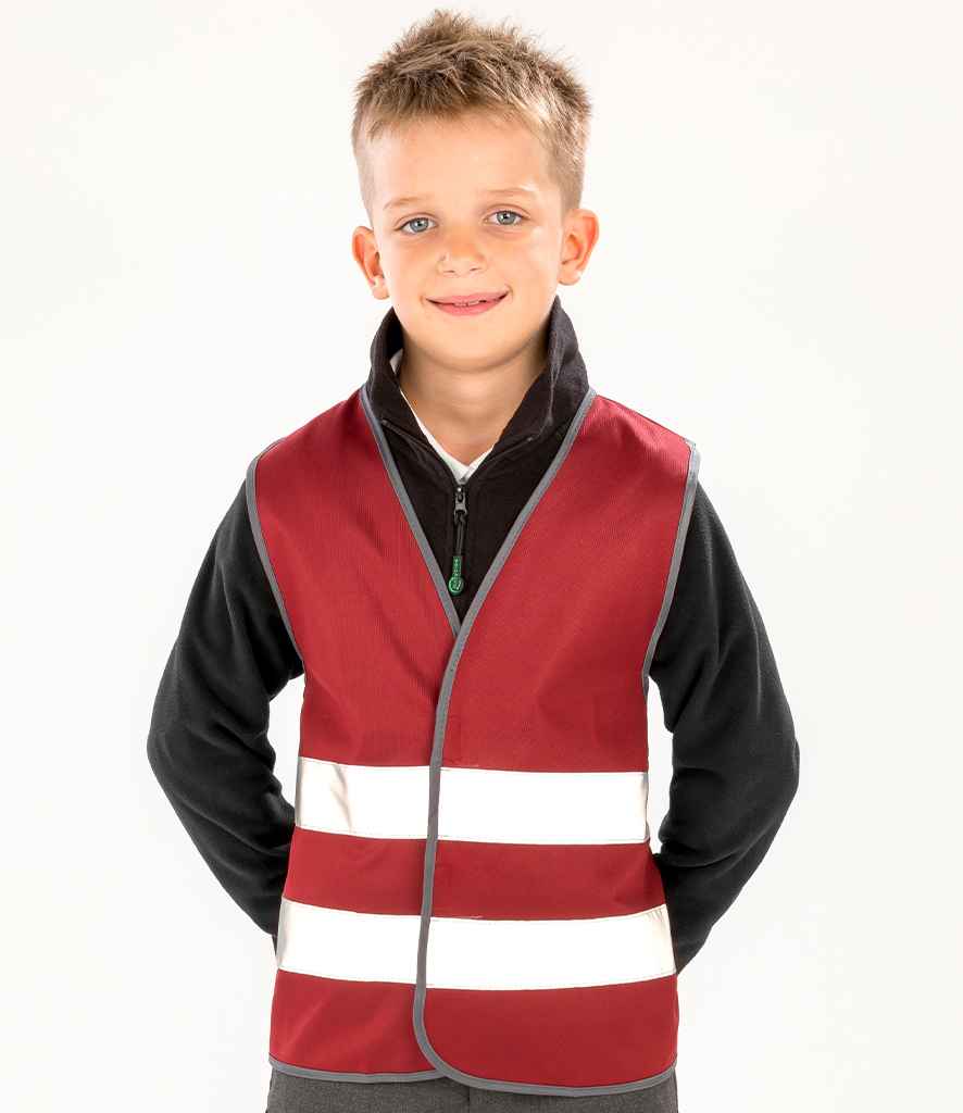 Result Core Kids Enhanced Vis Vest | Burgundy Waistcoat - Lancashire Teamwear