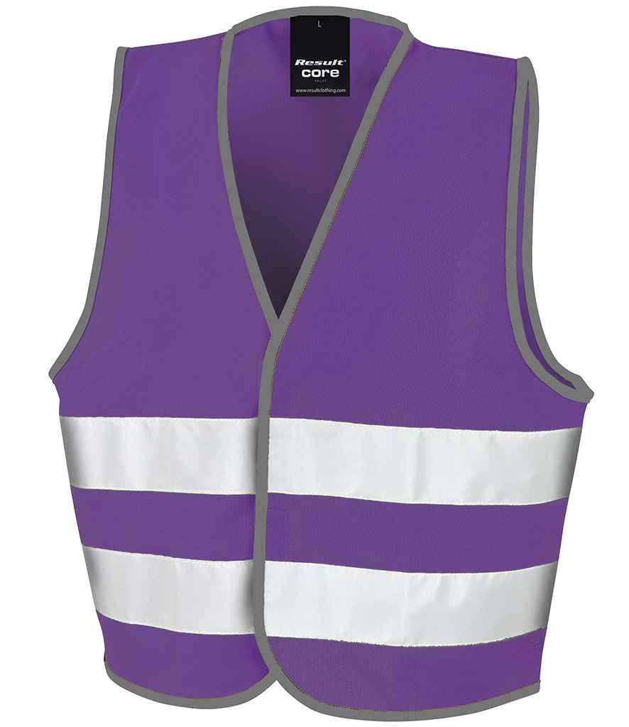 Result Core Kids Enhanced Vis Vest | Purple Waistcoat - Lancashire Teamwear