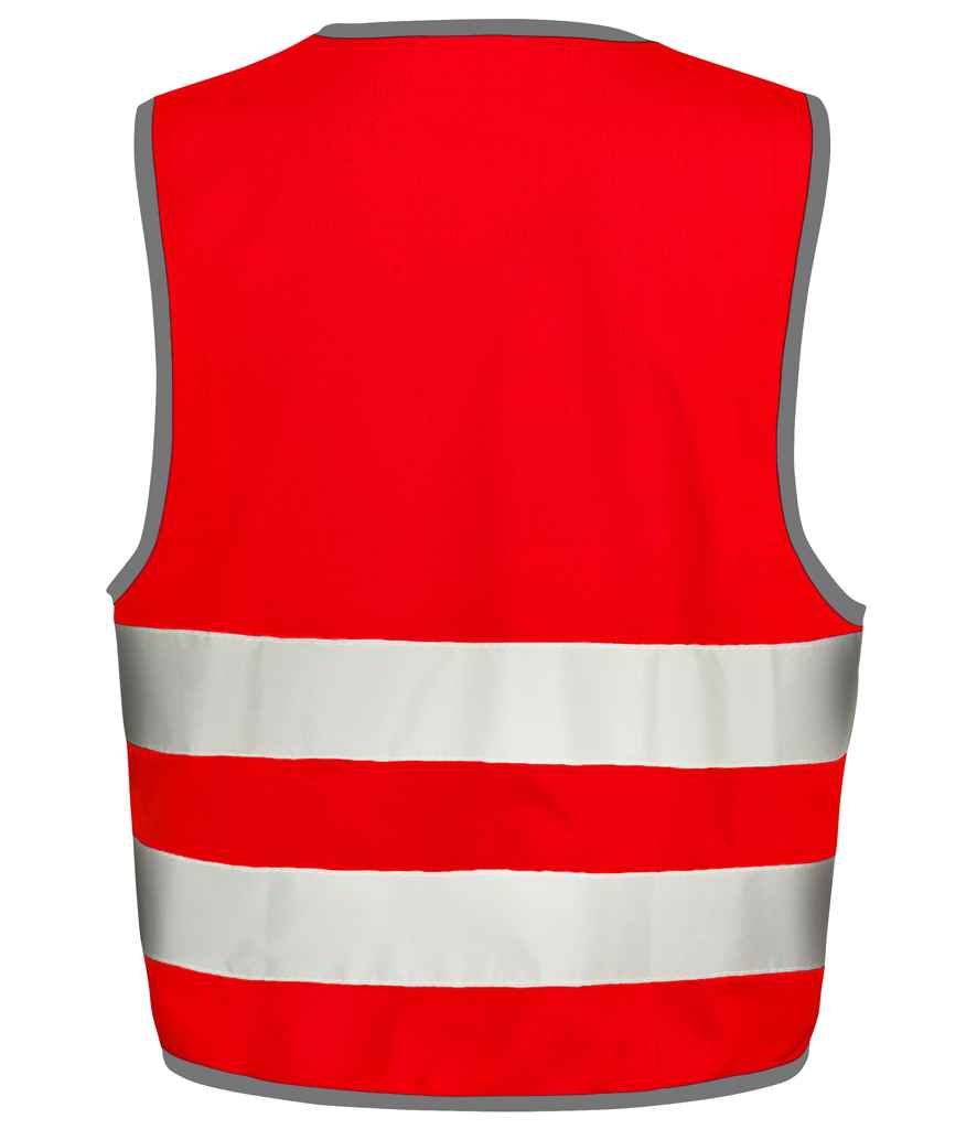 Result Core Kids Enhanced Vis Vest | Red Waistcoat - Lancashire Teamwear